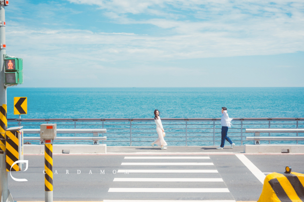 海濱浪漫陽光婚紗攝影｜黃昏海景婚紗照